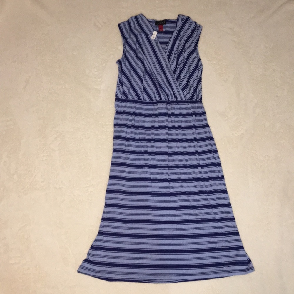 NWT Beautiful Blue and Navy Striped Dress Size S